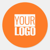 Sticker Rond Neon orange - ajoutez votre logo (Devant)