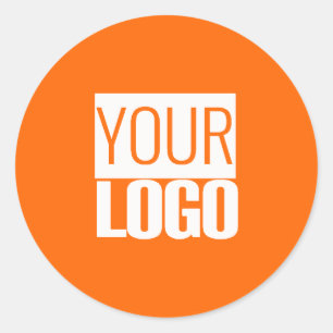 Sticker Rond Neon orange - ajoutez votre logo