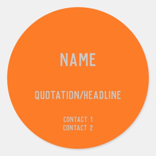 Sticker Rond Neon Orange Custom (Devant)