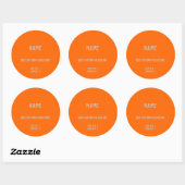 Sticker Rond Neon Orange Custom (Feuille)