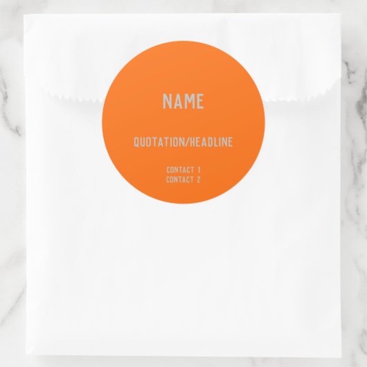 Sticker Rond Neon Orange Custom (Sac)