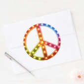 Sticker Rond Neon Peace Sign (Enveloppe)