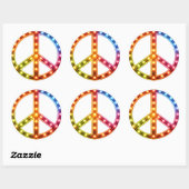 Sticker Rond Neon Peace Sign (Feuille)