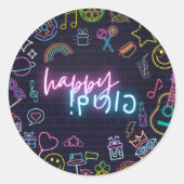 Sticker Rond Neon Purim (Devant)