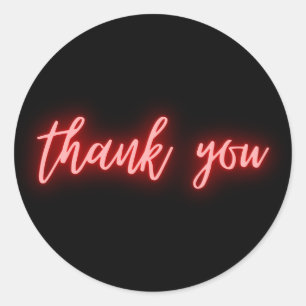 Sticker Rond Neon Red Merci