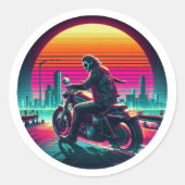 Sticker Rond Neon Rider (Devant)