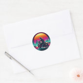 Sticker Rond Neon Rider (Enveloppe)