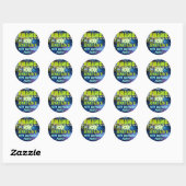Sticker Rond Neon Roller Patinage Partie Merci Favor (Feuille)