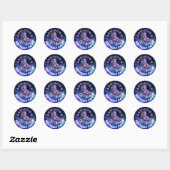 Sticker Rond Neon Roller Skating Party (Feuille)