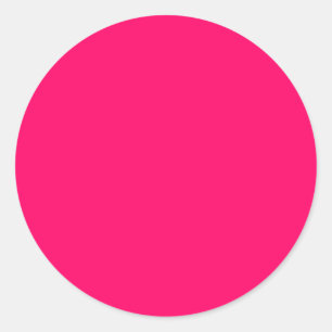 Sticker Rond Néon rose chaud brillant et fluide
