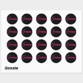 Sticker Rond Neon rose clair espagnol Gracias Merci (Feuille)
