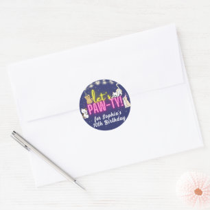 Sticker Rond Neon rose jaune brillant mignon Chats Favoriser le