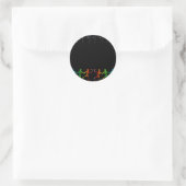 Sticker Rond Neon Skeleton Dance Halloween (Sac)
