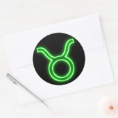 Sticker Rond Néon vert clair - Taurus le panneau étoile taureau (Enveloppe)