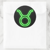 Sticker Rond Néon vert clair - Taurus le panneau étoile taureau (Sac)