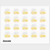 Sticker Rond Neon Yellow Sunflower Adresse de retour (Feuille)