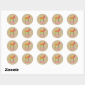 Sticker Rond Neon Zebra Baby Animal Funky Retro Merci (Feuille)