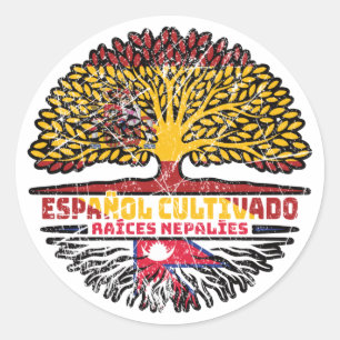 Sticker Rond Népal Espagne Espagne Espagne Espagne Espagne drap