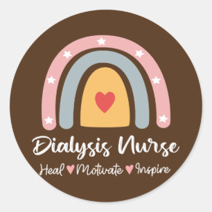 Sticker Rond Néphrologie infirmière dialyse Étudiant en soins i