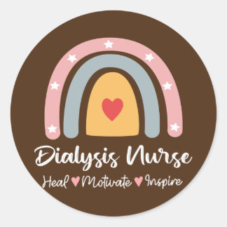 Sticker Rond Néphrologie infirmière dialyse Étudiant en soins i