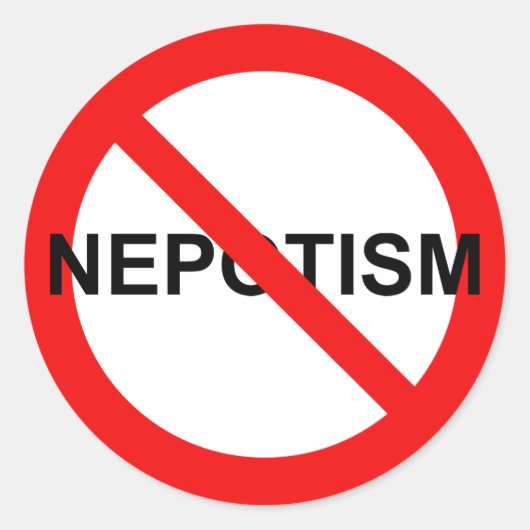 Sticker Rond Népotisme (Devant)