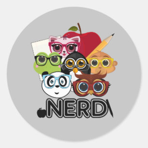 Sticker Rond Nerd