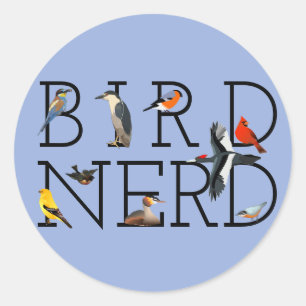 Sticker Rond Nerd d'oiseaux