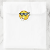 Sticker Rond Nerd visage jaune (Sac)