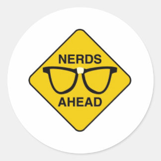 Sticker Rond Nerds vers l'avant