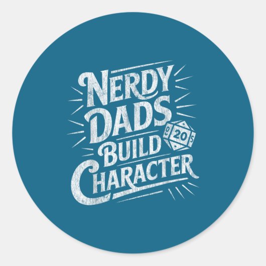 Sticker Rond Nerdy Dads Build Character Father Humor (Devant)