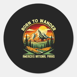 Sticker Rond Nés pour errer dans les parcs nationaux d'Amérique