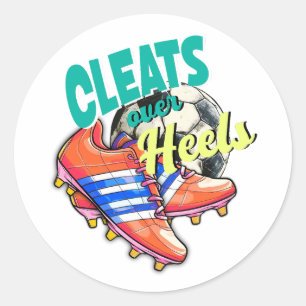Sticker Rond Nettoie Les Talons, Le Football Nettoie Le Footbal