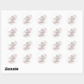 Sticker Rond Nettoyage aquarelle | Blush Sa Faveur Mariage Favo (Feuille)