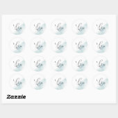 Sticker Rond Nettoyage aquarelle | Phoques Mariages bleus (Feuille)