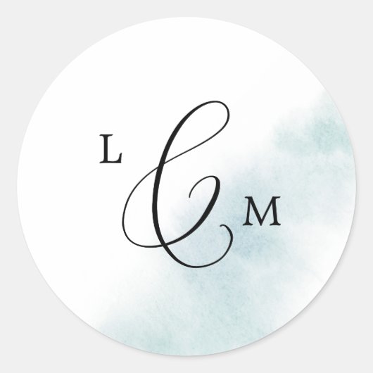 Sticker Rond Nettoyage aquarelle | Phoques Mariages bleus (Devant)