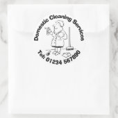 Sticker Rond Nettoyage domestique et nettoyants ménagers (Sac)