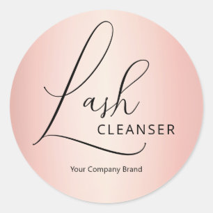 Sticker Rond Nettoyant pour cils en rose doré calligraphié élég