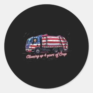 Sticker Rond Nettoyer 4 Années De Merde Vote Trump 2024 Ellisy