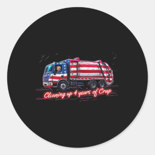 Sticker Rond Nettoyer 4 Ans De Merde Drôle Trump Garbage