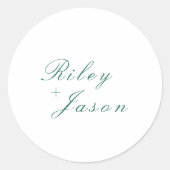 Sticker Rond Nettoyer Emerald Green Mariage élégant (Devant)