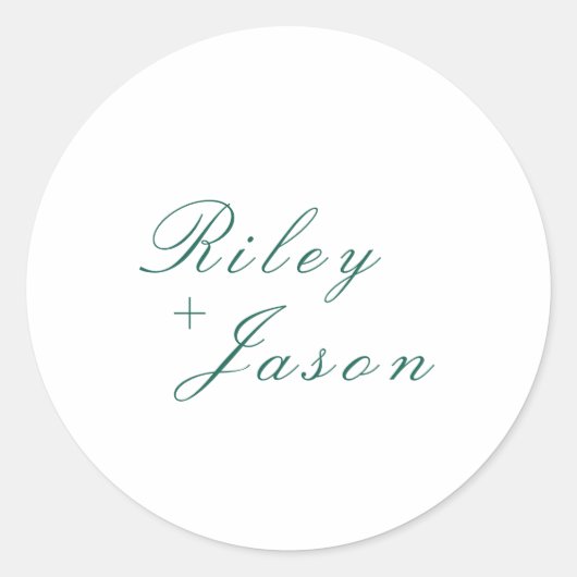 Sticker Rond Nettoyer Emerald Green Mariage élégant (Devant)