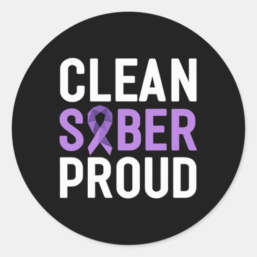 Sticker Rond Nettoyer Sober Fière de la dépendance finale Sensi (Devant)