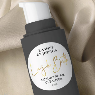 Sticker Rond Nettoyeur de bain à laver au logo en or et blanc F