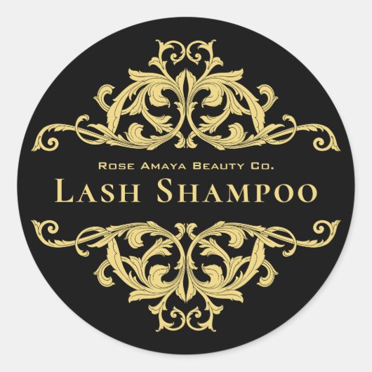 Sticker Rond Nettoyeur de Lash Chic Black Gold (Devant)