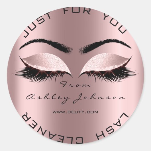 Sticker Rond Nettoyeur de maquillage Parties scintillant rose é (Devant)