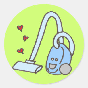 Sticker Rond Nettoyeur de vide avec coeur