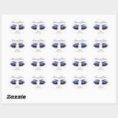 Sticker Rond Nettoyeur d'extension Eyelashes - bleu et violet (Feuille)