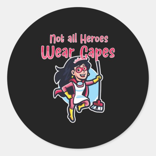 Sticker Rond Nettoyeurs Janitor Service de nettoyage Janitors C (Devant)