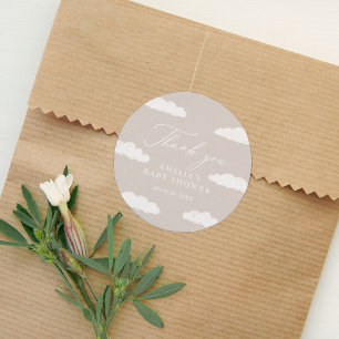 Sticker Rond Neuf Baby shower Neuf Nuage Neuf Neuf