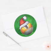 Sticker Rond Neuf boule à Santa Hat sur Vert (Enveloppe)